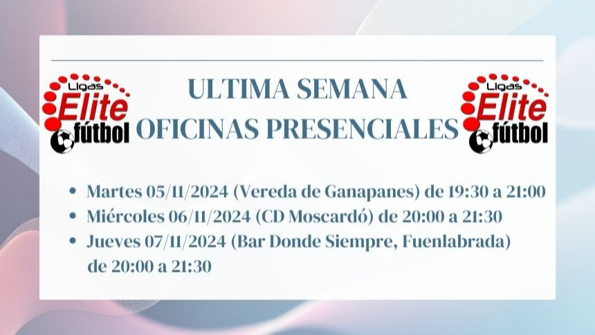ULTIMA SEMANA DE OFICINAS PRESENCIALES